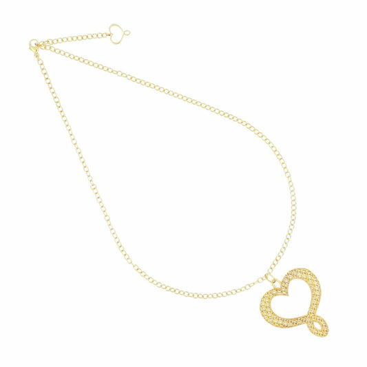Collana a catena alternata con cuori Maman traforati in argento 925 galvanizzato oro giallo - Alfano Gioielli Palermo.