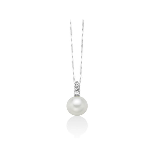 Collana Miluna con Perla e Brillanti - Oro Bianco 18kt - PCL6667