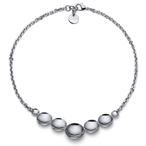 Collana Unoaerre collezione Lux in bronzo argentato con maglie scalari diamantate - Alfano Gioielli Gioielleria Palermo.