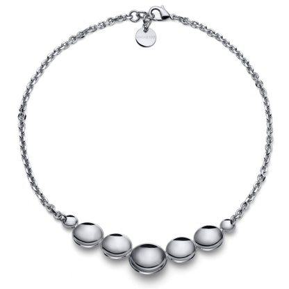 Collana Unoaerre collezione Lux in bronzo argentato con maglie scalari diamantate - Alfano Gioielli Gioielleria Palermo.