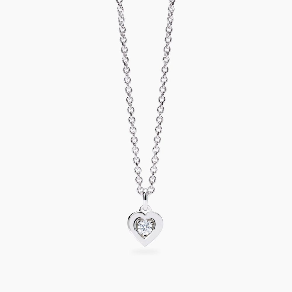Girocollo Mabina in argento 925 con elemento centrale a tre diamanti lab grown taglio brillante disposti in linea.