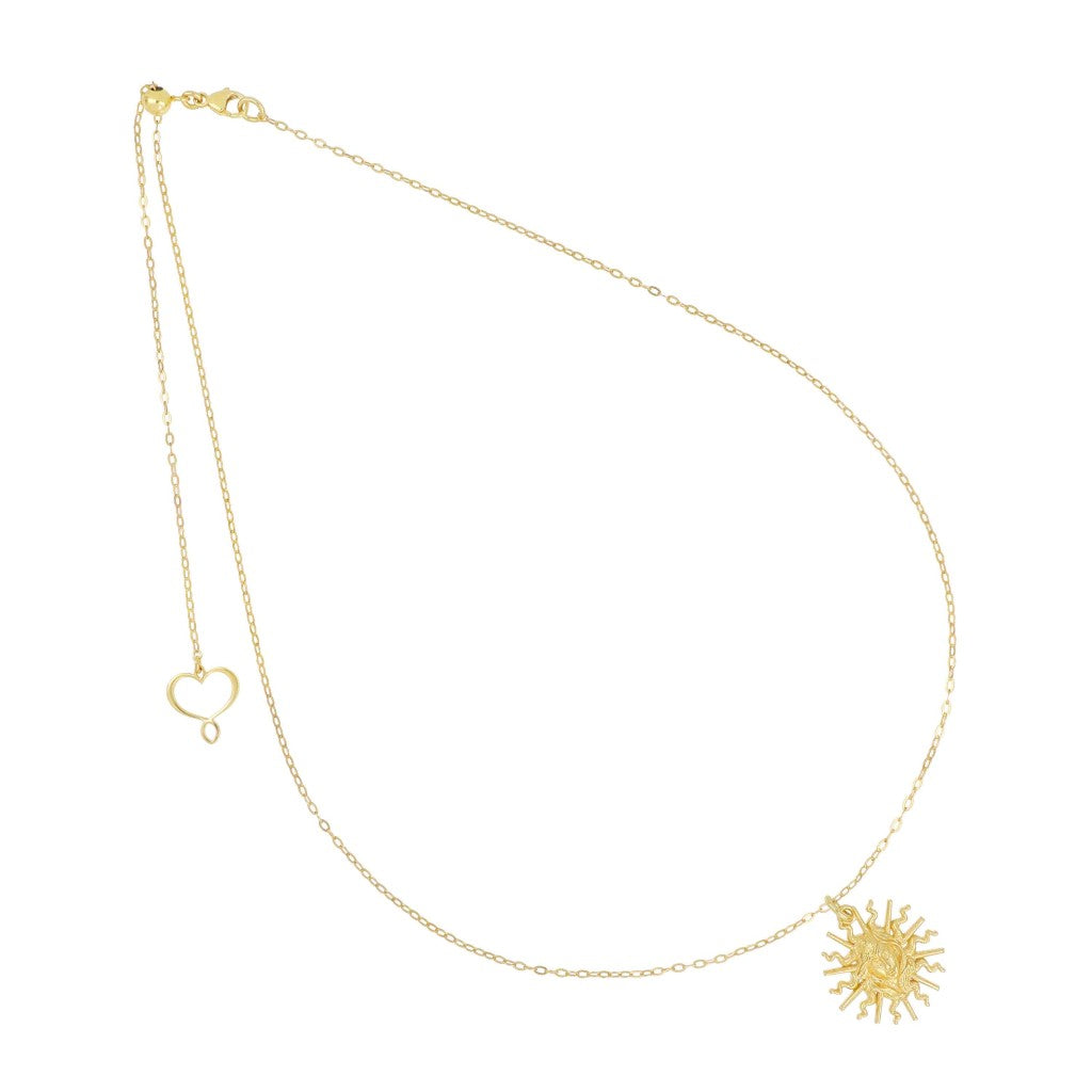 Girocollo Maman et Sophie in argento 925 dorato con piccolo ciondolo pendente a forma di sole stilizzato - Alfano Gioielli Gioielleria Palermo.