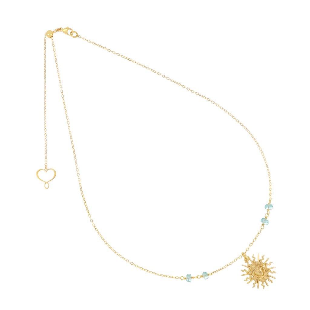 Girocollo Maman et Sophie in argento 925 dorato con piccolo ciondolo pendente a forma di sole e sfera di agata nera - Alfano Gioielli Gioielleria Palermo.