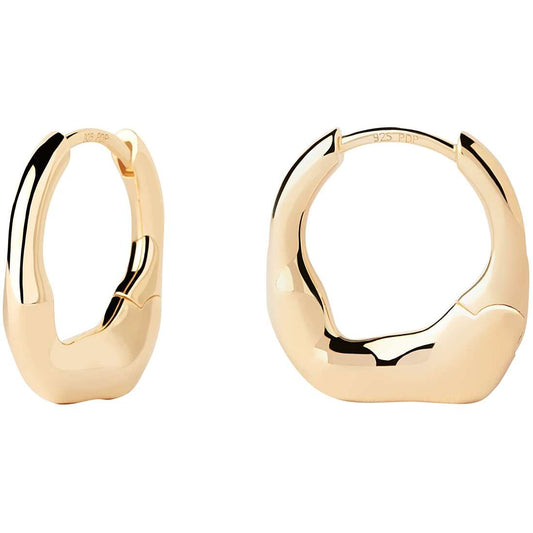 Orecchini a Cerchio Mini Magma in Argento Dorato | PDPaola AR01-C27-U