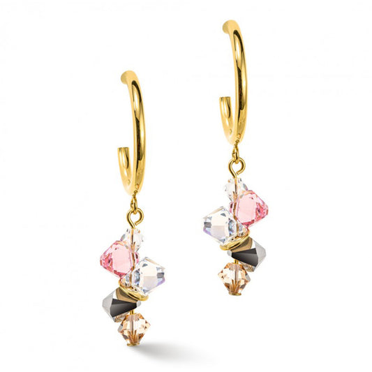 Orecchini Pendenti Coeur de Lion Dancing Crystals - Oro, Rosa, Grigio 4639/21-1920
