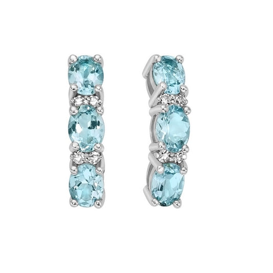 Orecchini Donna Miluna Acquamarina e Diamanti - Oro Bianco 18kt ERD3003