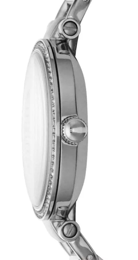 Orologio femminile Fossil Georgia ES3225 in acciaio con bracciale sottile e quadrante argento - Alfano Gioielli Gioielleria Palermo.