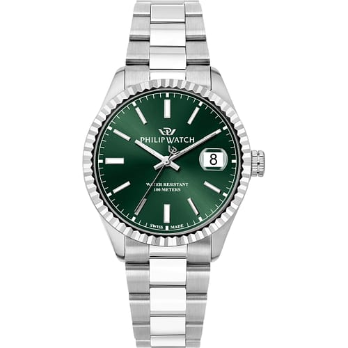 Orologio uomo Philip Watch Caribe Urban R8253597115 in acciaio con quadrante sabbia soleil e lunetta zigrinata - Alfano Gioielli