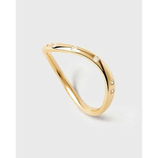 Anello a fascia liscia e bombata PDPaola in argento dorato 18K collezione Essentials - Alfano Gioielli Gioielleria Palermo.