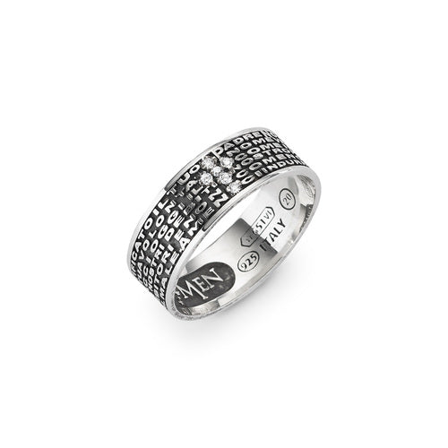 Anello Donna Amen ANPNBZB-20 - Padre Nostro Brunito con Croce Zirconata