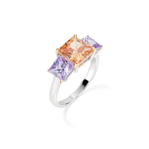 Anello Donna Amen RCK3QUBCHLI - Argento 925 con Pietre Colorate