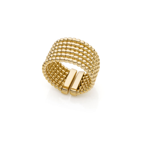 Anello Unoaerre a Fascia Catena a Palline Dorato 2178