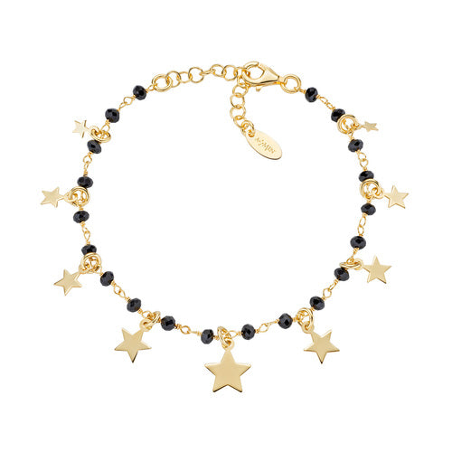 Bracciale Donna Amen BRLAMSTGG - Argento Dorato con Cristalli Fumé e Charms Stella