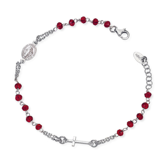 Bracciale Donna Amen BROBR3 - Argento 925 Rodiato e Cristalli Rossi
