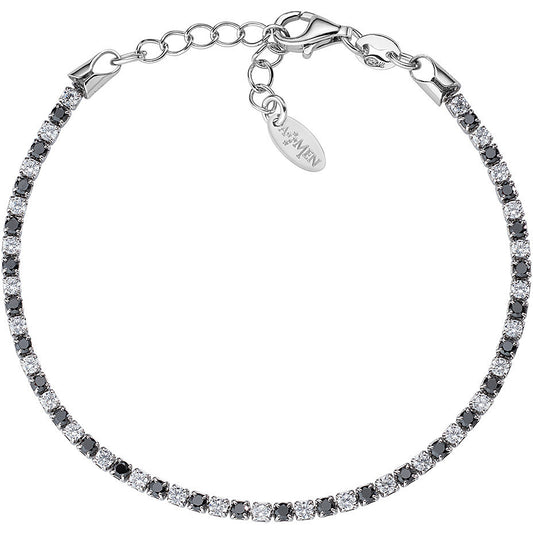 Bracciale Donna Amen BTABBN16 in Argento 925 con Zirconi Bianchi e Neri