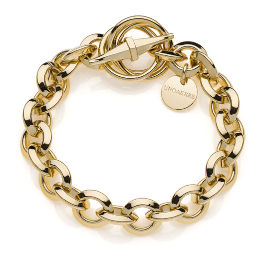 Bracciale Unoaerre Catena Rolò Triangoli Dorato 2223