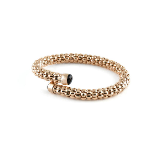Bracciale Unoaerre Classica Rigido Contrariè Rosé con Smalto Nero 1609