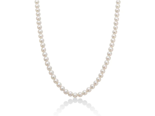 Collana Donna con Perle Bianche e Oro Bianco 18kt Miluna - PCL4197V
