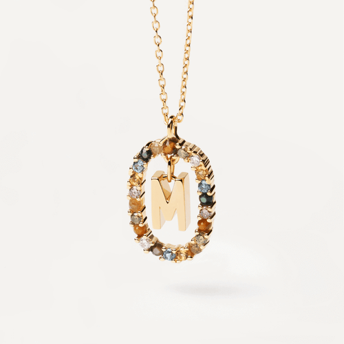 Collana New Letters con Lettera M e Cristalli | PDPaola CO01-272-U