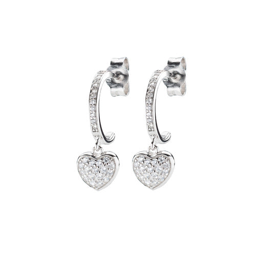 Orecchini Donna Amen EBHBB in Argento 925 con Cuore Pendete e Zirconi