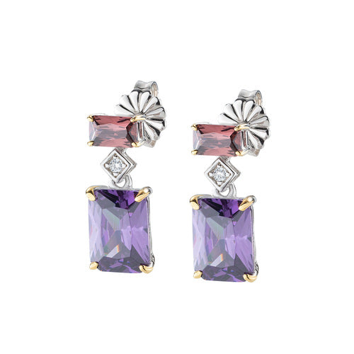 Orecchini Donna Amen ECK2REBVIBRZ in Argento 925 con Cristalli Colorati