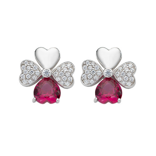 Orecchini Donna Amen EQUBR in Argento con Quadrifoglio e Zirconi
