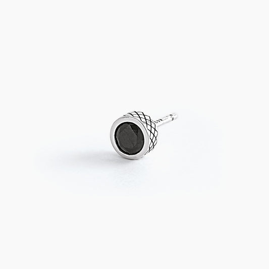 Orecchino Singolo Uomo in Argento con Zircone Nero Mabina Gioielli 563482