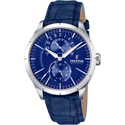 Orologio Uomo Festina Retro F16573/7 - Quadrante Blu e Cinturino in Pelle